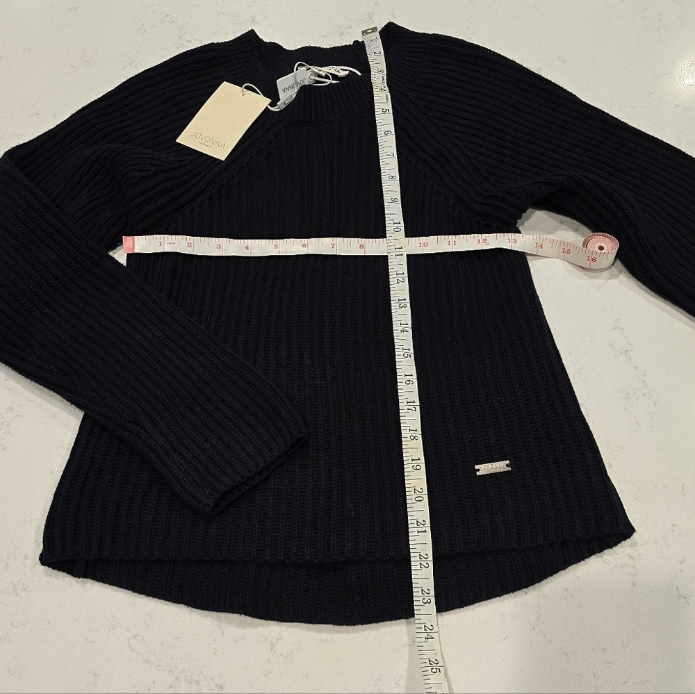 NEW w/Tags Jovonna London Hadi Open-Back Knit Raglan Sweater Dress Smalll Black - Picture 5 of 7